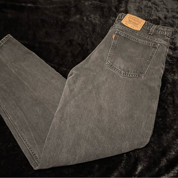 Mens Vintage 38x34 Levis Orange Tab Black Baggy Black Denim Jeans